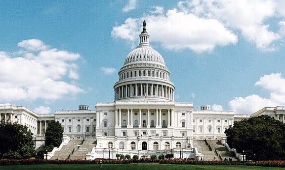 US capitol building with clear blue skies in the background